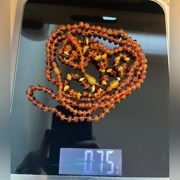 Baltic Amber Necklace Set 
Amber  (2 13.5” & 1 14.5”) & 1 Multicolor 13.5” - Picture 3 of 13